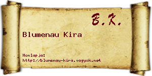 Blumenau Kira névjegykártya